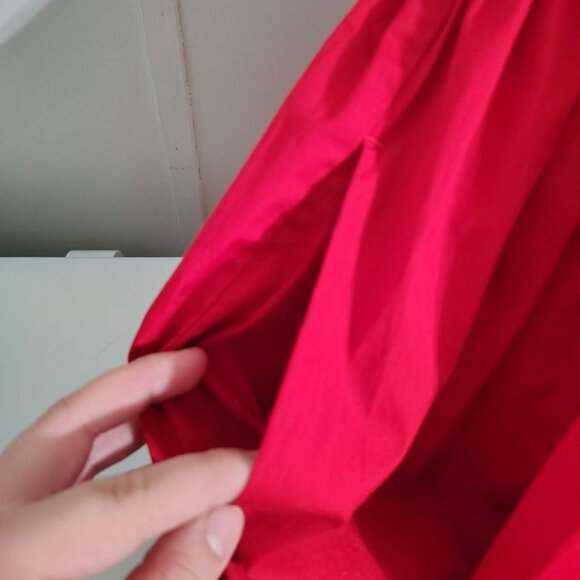 Madewell Poplin Smocked Dress in Red M - Picture 9 of 9